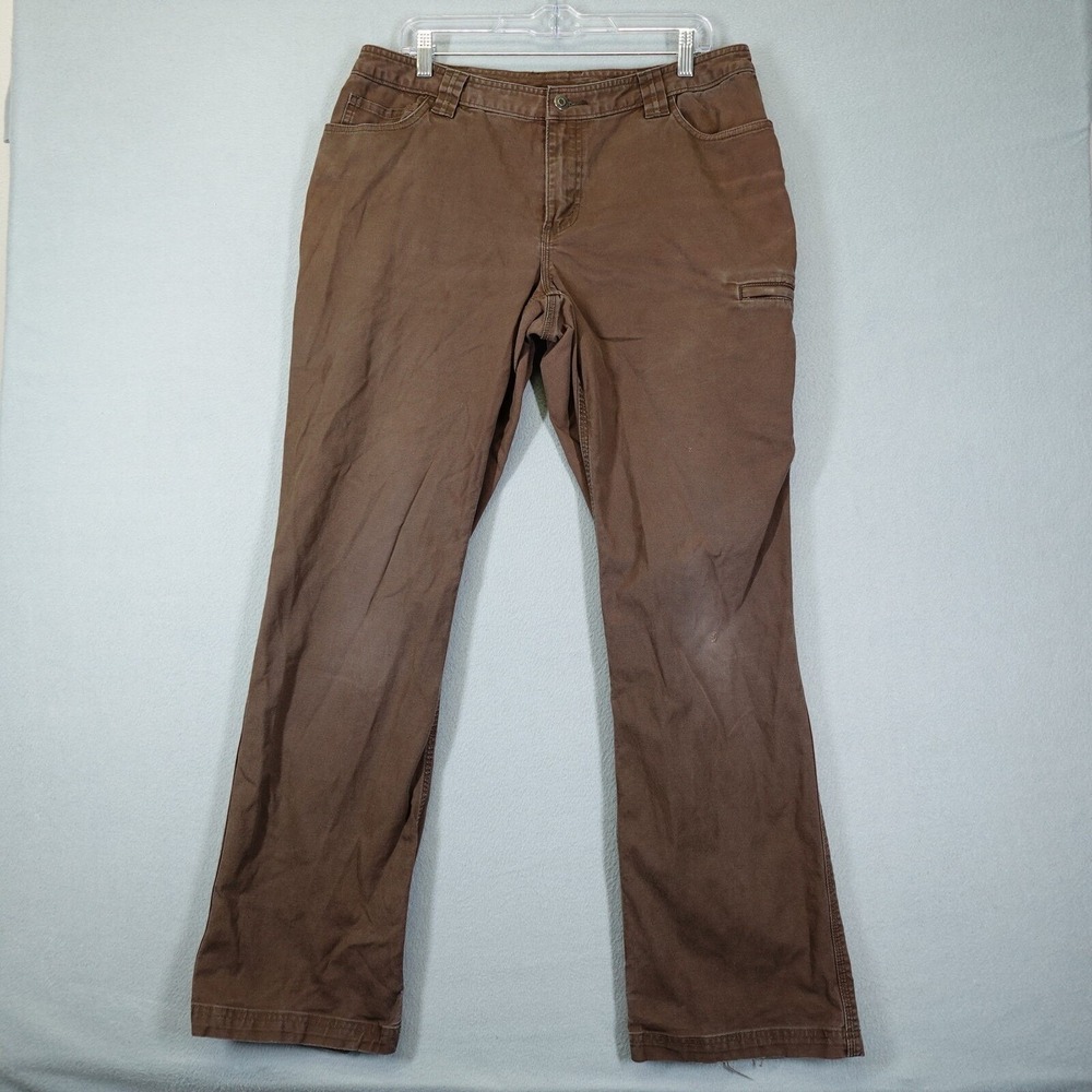 Duluth Trading Co Pants Womens 14 Brown Fire Hose Canvas Workwear Utility Cargo
